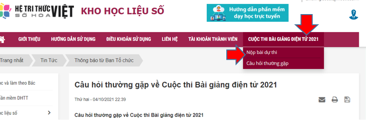 HƯỚNG DẪN THAM GIA CUỘC THI BÀI GIẢNG ĐIỆN TỬ 2021